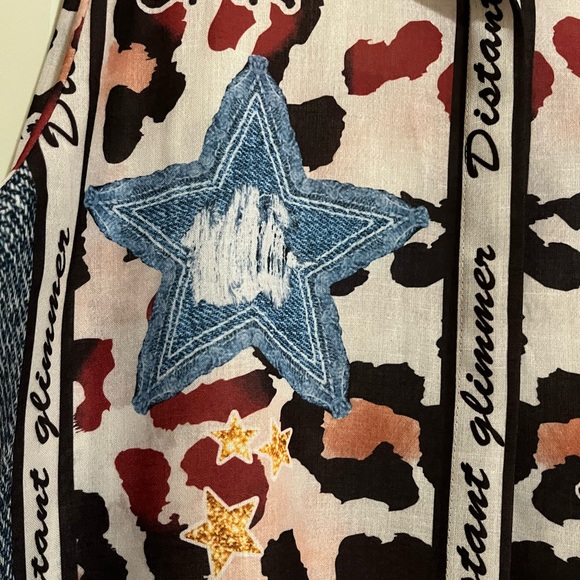 Made in Italy new buttondown shirt Avant Garde Stars Animal Print Arty Versatile - Picture 2 of 11